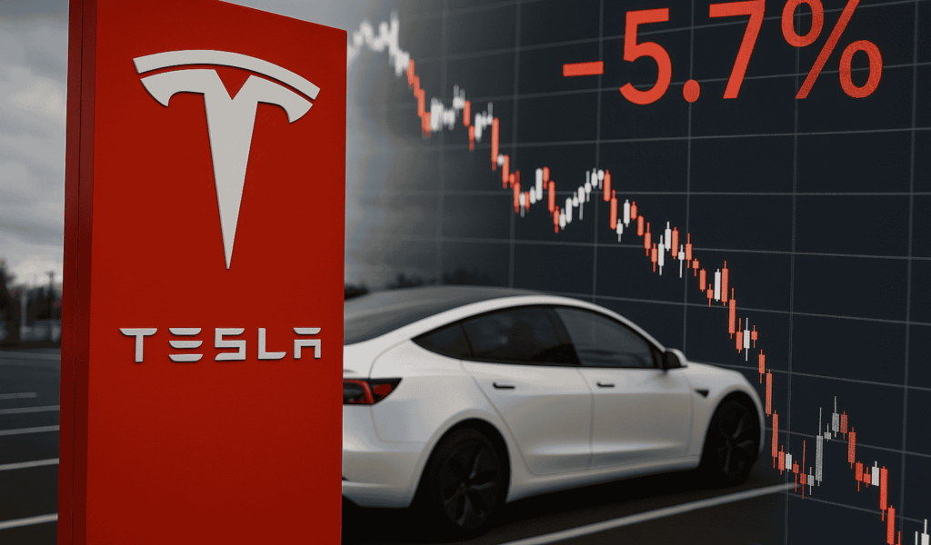 特斯拉股價重挫5.7% 終結連五日漲勢