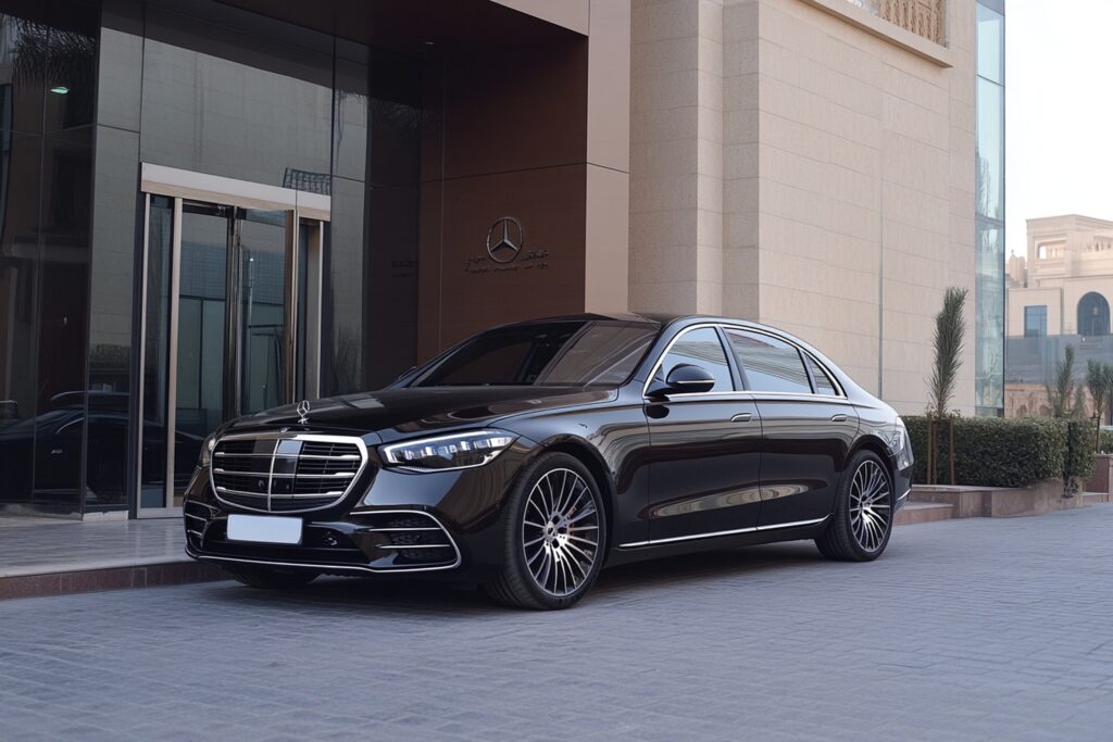A mercedes s450 2023 car in front of a car