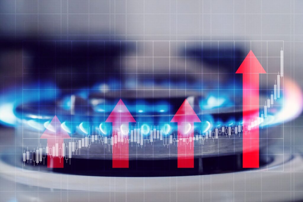 Natural gas price grows abstract concept gas price rises